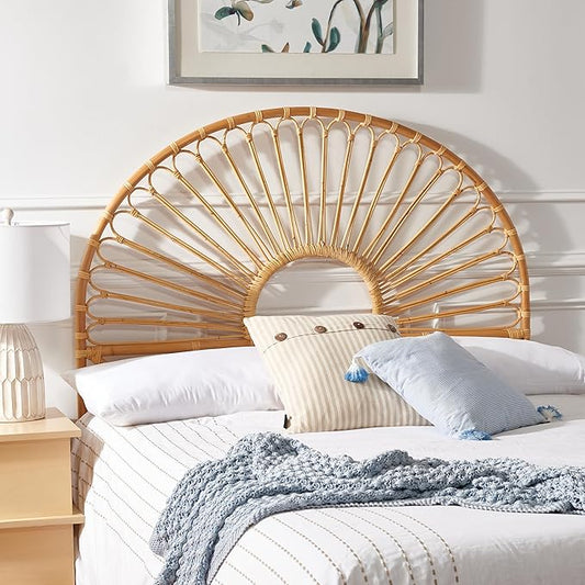 SAFAVIEH Home Collection Faris Natural Rattan Arched Queen Size Headboard