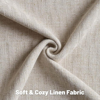 FUTEI Natural Decorative Throw Pillow Covers 26x26 Inch Set of 2,Soft Linen Slub Texture Euro Pillow Sham,Farmhouse Home Decor for Couch Bed Living Room