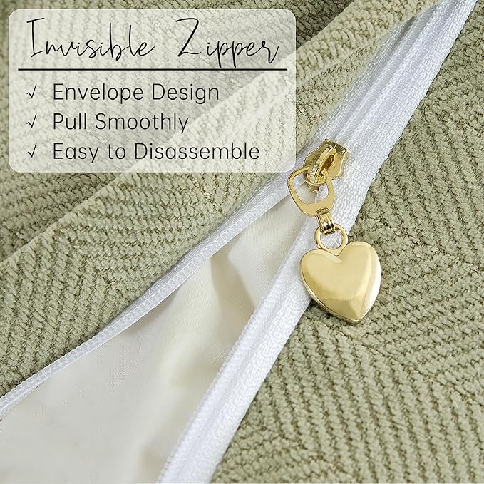 ZWJD Sage Green Pillow Covers 26x26 Set of 2 Chenille Throw Pillow Covers with Elegant Design Soft and Luxurious Decorative Throw Pillows for Couch, Bed, and Home Decor