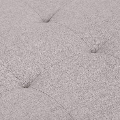 SIMPLIHOME Cosmopolitan 34 inch Wide Transitional Rectangle Storage Ottoman in Cloud Grey Linen Look Fabric, Assembled, For the Living Room, Entryway and Family Room