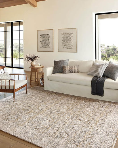 Loloi Amber Lewis Alie Collection ALE-05 Gold/Beige 5'-3'' x 7'-9'', .13'' Pile Height, Area Rug