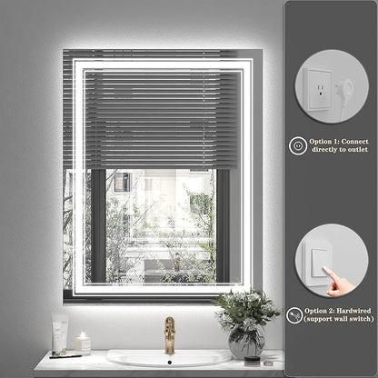 40x36 LED Bathroom Mirror, Lighted Mirror for Bathroom Wall, Backlit and Front lit, Dimmable, Anti-Fog, Shatterpoof, Memory (Horizontal/Vertical)
