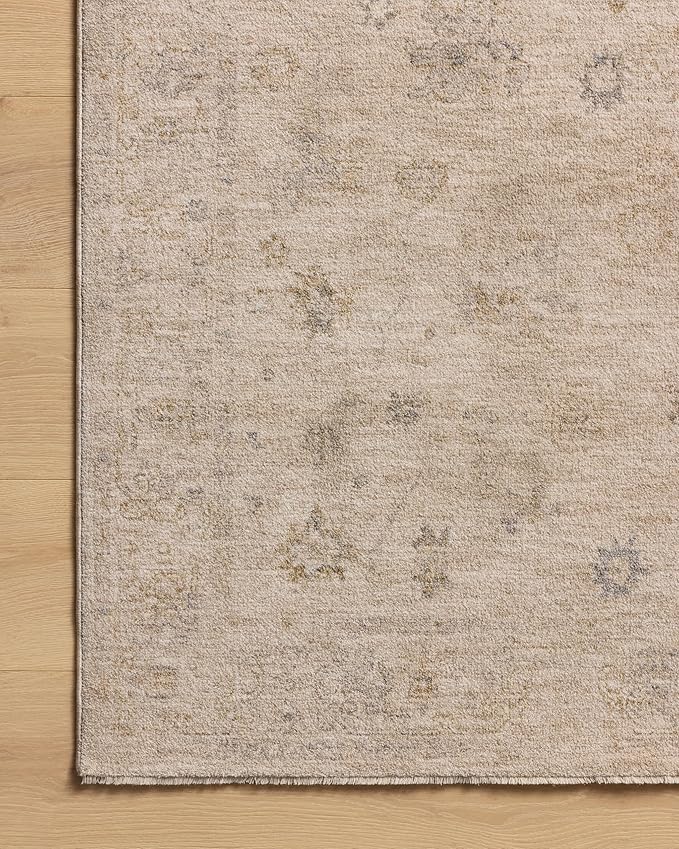 Loloi Chris Loves Julia Louisa Collection LOI-01 Oatmeal/Stone 9'-6" x 13'-1", .38" Pile Height, Area Rug
