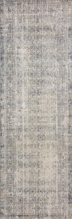Loloi Amber Lewis Alie Collection ALE-04 Sky/Stone 2'-7'' x 10'-0'', .13'' Pile Height, Runner Rug