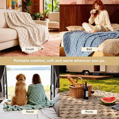 Bedsure GentleSoft Sage Green Throw Blanket for Couch - Super Soft Cozy Blankets Gifts for Women Men Girls, Cute Small Fleece Throws for Bedroom Home Decor, 50x70 Inches