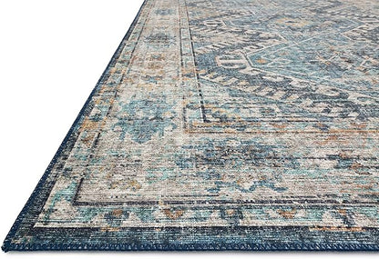 Loloi Skye Collection SKY-03 Denim/Natural 8'-0" x 8'-0" Round Area Rug