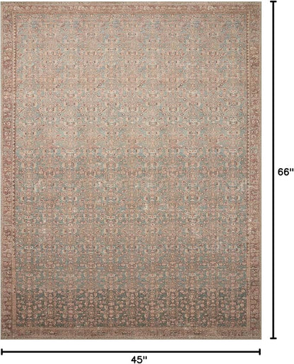 Loloi Angela Rose Aubrey Collection AUB-04 Blue/Terracotta 3'-9" x 5'-6", .19" Pile Height, Accent Rug
