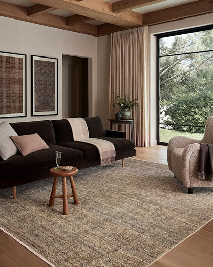 Loloi Amber Lewis Molly Collection MOL-07 Tobacco/Sage 3'-0" x 5'-0" Low Pile Accent Rug