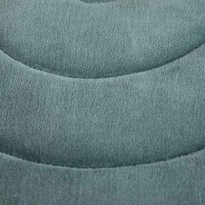 SIMPLIHOME Vivienne Boho Round Pouf in Turquoise Velvet Fabric for the Living Room, Bedroom and Kids Room