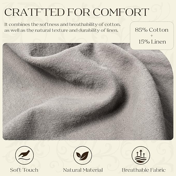 WOWMAX 85% Linen 15% Cotton Blend Headboard Pillow – Twin Size Reading Wedge Backrest for Bed, Handmade Firm Support Bolster Cushion with Removable Cover, Premium Bed Rest Pillow, Black