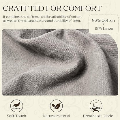 WOWMAX 85% Linen 15% Cotton Blend Headboard Pillow – Twin Size Reading Wedge Backrest for Bed, Handmade Firm Support Bolster Cushion with Removable Cover, Premium Bed Rest Pillow, Black