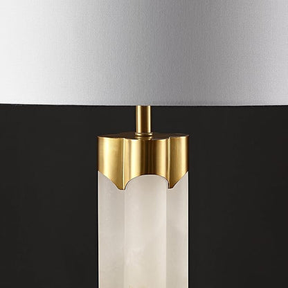SAFAVIEH Couture Lighting Collection Chavez Alabaster/Gold 28-inch Bedroom Living Room Home Office Desk Nightstand Table Lamp (LED Bulb Included)