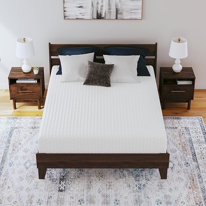 Signature Design by Ashley California King Size Chime 10 Inch Medium Firm Memory Foam Mattresswith Green Tea & Charcoal Gel for Pressure Relief, Fiberglass Free, Mattress In A Box