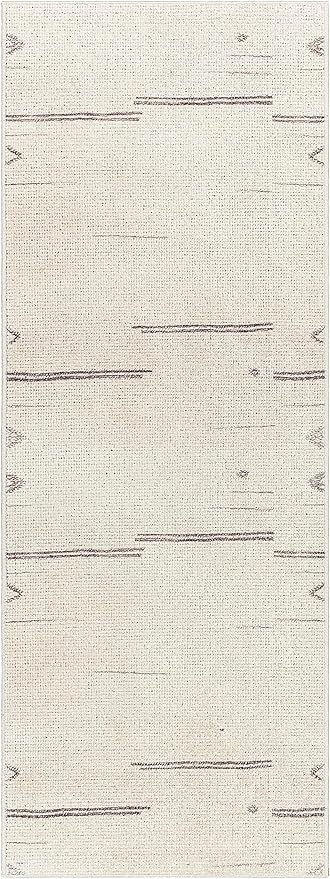 Livabliss x Becki Owens Rivi Moroccan Runner Area Rug, 2'7" x 7'3", Cream/Charcoal