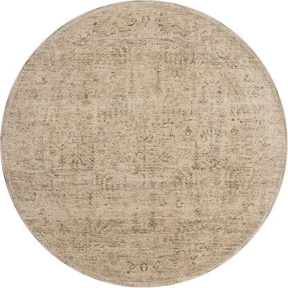 Loloi Magnolia Home by Joanna Gaines Junie Collection JUE-02 Oatmeal/Smoke 5'-3" x 7'-6", .38" Pile Height, Area Rug
