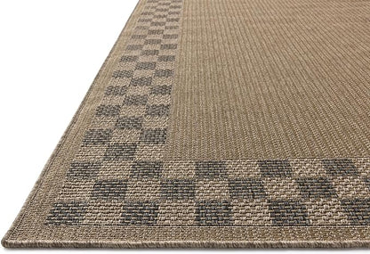 Loloi Chris Loves Julia Providence Collection PRC-01 Natural/Charcoal 2'-3" x 7'-7", .12" Pile Height, Indoor/Outdoor Runner Rug