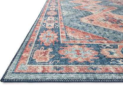 Loloi II Skye Collection SKY-03 Turquoise/Terracotta 7'-6" x 9'-6" Area Rug
