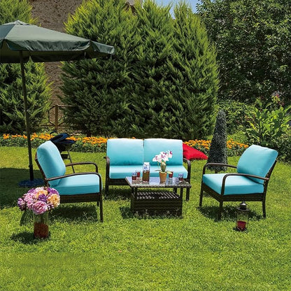 JMGBird Outdoor Chair Cushion Set, Deep Seat Patio Furniture Cushion 24"x24" Outdoor Cushions for Patio Furniture