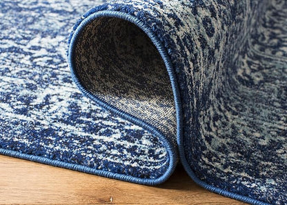 SAFAVIEH Evoke Collection 11' x 15' Navy/Ivory EVK256A Oriental Distressed Non-Shedding Living Room Bedroom Dining Home Office Area Rug