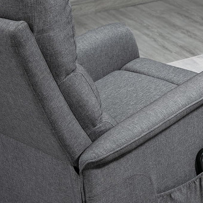 HOMCOM Power Lift Recliner Chair for Elderly, Easy Assembly, Fabric Lift Chair for Adults, Recliner Sofa with Remote Control, Side Pockets for Living Room, Gray