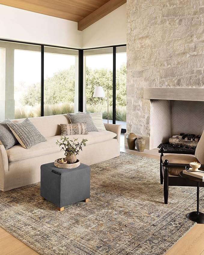 Loloi Amber Lewis Morgan Collection MOG-01 Sunset/Ink 2' x 3'-6" 38" Thick Accent Rug feat. CloudPile, Neutral, Room Décor, Vintage Inspired, Livingroom, Bedroom, Dining Area