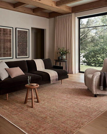 Loloi Amber Lewis Molly Collection MOL-09 Brick/Bark 9'-6" x 13'-6" Low Pile Area Rug