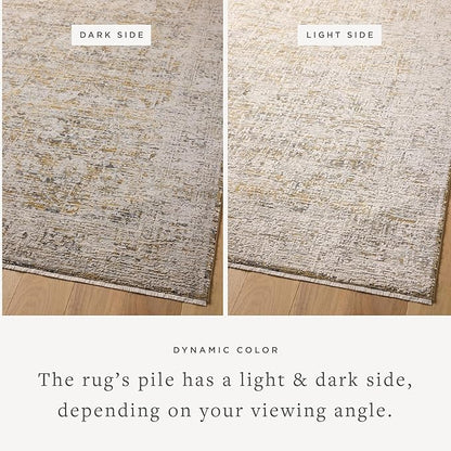 Loloi Amber Lewis Alie Collection ALE-05 Gold/Beige 5'-3'' x 7'-9'', .13'' Pile Height, Area Rug