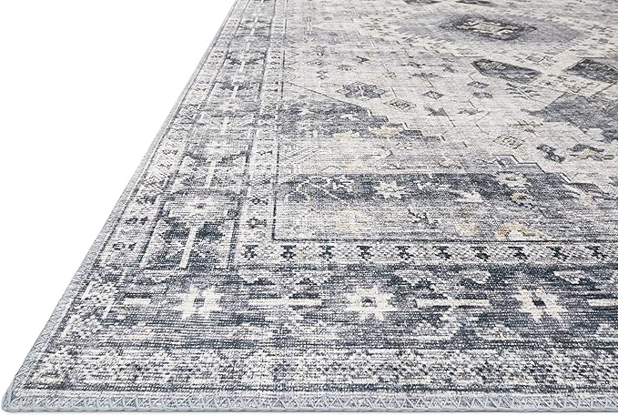 Loloi Skye Collection SKY-02 Silver/Grey 6'-0" x 6'-0" Round Area Rug