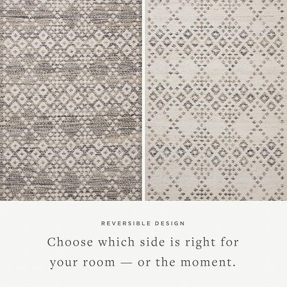 Loloi Angela Rose Rivers Collection RIV-01 Denim/Ivory 3'-6" x 5'-6" Reversible Accent Rug