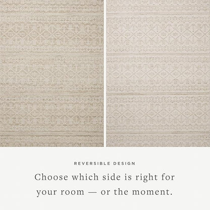 Loloi Angela Rose Rivers Collection RIV-03 Sand/Ivory 5'-0" x 7'-6" Reversible Area Rug