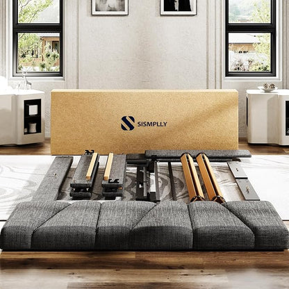 Full Size Platform Bed Frame with Modern Upholstered Headboard, Wooden Slats Support, Noise Free, No Box Spring Needed, Easy Assembly, Dark Grey, Linen