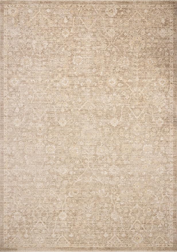 Loloi Chris Loves Julia Palma Collection PLM-01 Bark/Natural 9'-6" x 13'-1" Area Rug Vintage Style Boho Living Room Bedroom Carpet