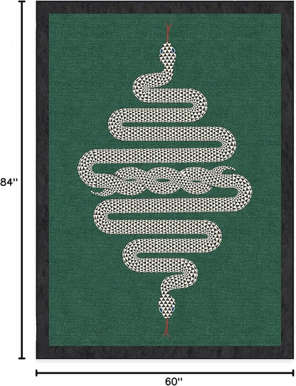RUGGABLE x Jonathan Adler Washable Modern Area Rug – Venom Emerald 5x7, Stain-Resistant, Non-Slip – Medium Machine Washable Rugs for Living Room, Bedroom, Hallway, Entryway & Office–with Standard Pad