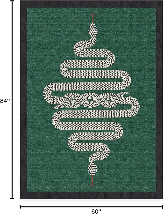 RUGGABLE x Jonathan Adler Machine Washable Modern Area Rug – Venom Emerald 5x7, Stain-Resistant, Non-Slip – Medium Rugs for Living Room, Bedroom, Hallway, Entryway & Office–with Cushioned Pad