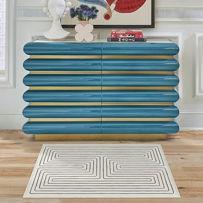 RUGGABLE x Jonathan Adler Machine Washable Modern Area Rug– Labyrinth Camel/Ivory 2x3, Stain-Resistant, Non-Slip – Small Rugs for Living Room, Bedroom, Hallway, Entryway & Bathroom–with Cushioned Pad