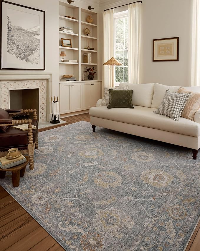 Loloi Chris Loves Julia Louisa Collection LOI-02 Ocean/Sunset 2'-7" x 8'-0", .38" Pile Height, Runner Rug
