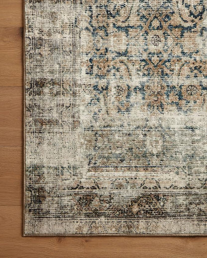 Loloi Amber Lewis Morgan Collection MOG-02 Navy/Sand 9'-6" x 13'-6" 38" Thick Area Rug feat. CloudPile, Neutral, Room Décor, Vintage Inspired, Livingroom, Bedroom, Dining Area