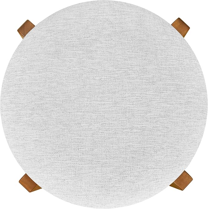 Christopher Knight Home Lilac Modern Counter Height Bar Stools Set of 4, Fabric Round Stool Chair for Kitchen Island, Wooden Dining Room Chair, Upholstered Counter Stool with Footrest, Walnut+Ivory
