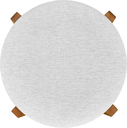 Christopher Knight Home Lilac Modern Counter Height Bar Stools Set of 4, Fabric Round Stool Chair for Kitchen Island, Wooden Dining Room Chair, Upholstered Counter Stool with Footrest, Walnut+Ivory