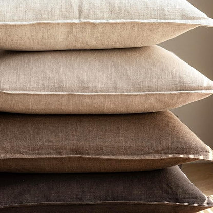 Foindtower Pack of 2, Decorative Linen Soild Throw Pillow Covers Accent Lumbar Cushion Case Boho Farmhouse Pillowcase for Chair Couch Sofa Bedroom Living Room Home Decor 12 x 20 Inch Tan Beige
