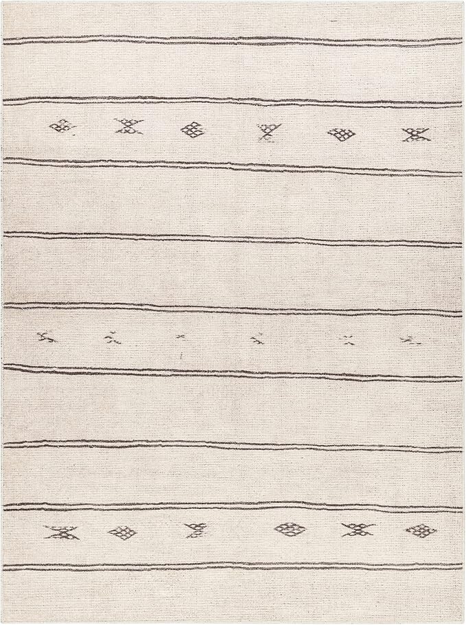 Livabliss x Becki Owens Rivi Moroccan Area Rug , 5'3" x 7', Ivory/Black