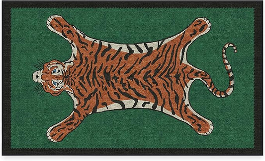 RUGGABLE x Jonathan Adler Washable Modern Area Rug – Tiger Emerald 3x5, Stain-Resistant, Non-Slip – Small Machine Washable Rugs for Living Room, Bedroom, Hallway, Entryway & Office–with Standard Pad