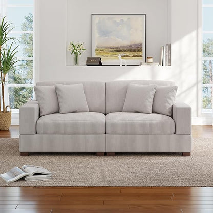 Modular Sectional Couches for Living Room, 82.6" Modern Loveseat 2-Seater Sofa Couch, Upholstered Couches for Living Room Bedroom, Beige