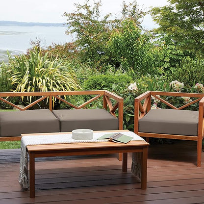 Classic Accessories Ravenna Water-Resistant 48 x 18 x 3 Inch Outdoor Bench/Settee Cushion, Patio Furniture Swing Cushion, Dark Taupe, Patio Loveseat Cushion