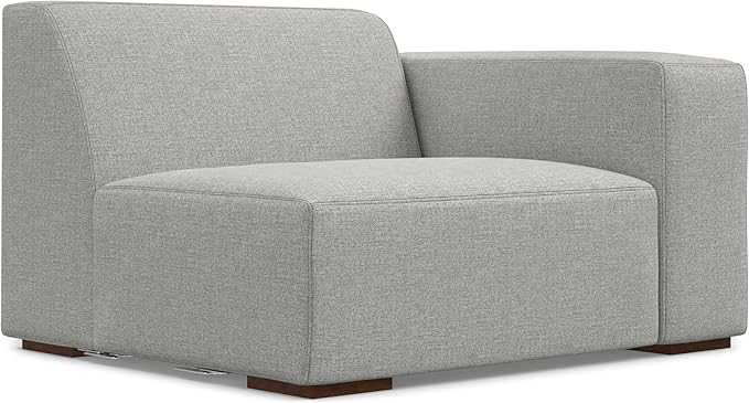 SIMPLIHOME Rex Left-Facing Modular Sectional Sofa in 100% Recycled Polyester Tightly Woven Performance Fabric, Pale Grey, 102-inches Wide, 4-Seater L-Shaped Couch with Left Chaise for Living Room