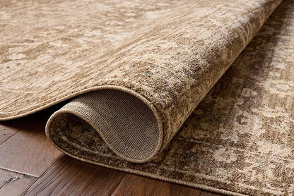 Loloi Chris Loves Julia Palma Collection PLM-09 Brown/Earth 2'-3" x 3'-10" Fringe Accent Rug Vintage Style Boho Living Room Bedroom Carpet