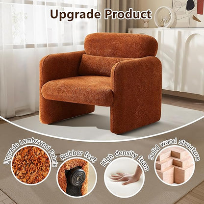 33.9'' Raindrop Velvet Fabric Accent Chair with Arms, Modern Single Sofa Chair Armchair Upholstered Comfy Reading Arm Chair for Bedroom, Living Room