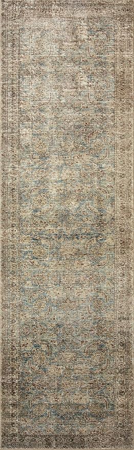 Loloi Amber Lewis Morgan Collection MOG-04 Sea/Sage 3'-6" x 5'-6" Accent Rug, Neutral Area Rug for Room Décor, Vintage Rug Inspired, Soft Area Rug for Living Room, Bedroom, Dining Area