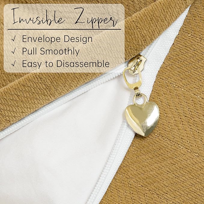 ZWJD Mustard Yellow Throw Pillow Covers 22x22 Set of 2 Chenille Pillow Covers with Elegant Design Soft and Luxurious Decorative Throw Pillows for Couch, Bed, and Home Decor