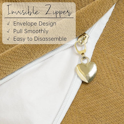 ZWJD Mustard Yellow Throw Pillow Covers 24x24 Set of 2 Chenille Pillow Covers with Elegant Design Soft and Luxurious Decorative Throw Pillows for Couch, Bed, and Home Decor
